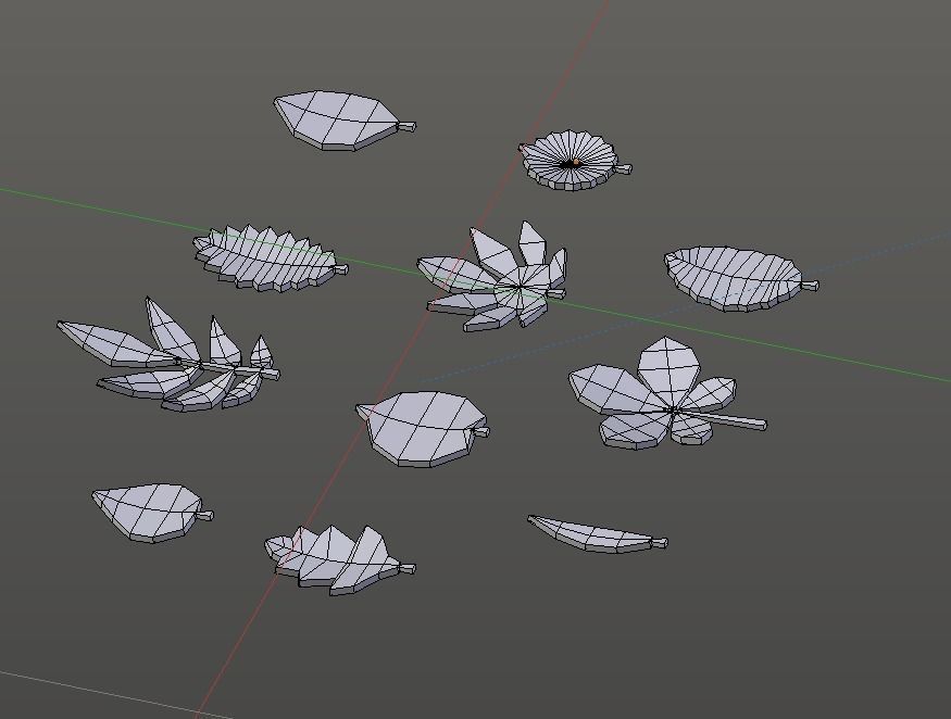 Low poly Leafs Pack Low-poly 3D model_4