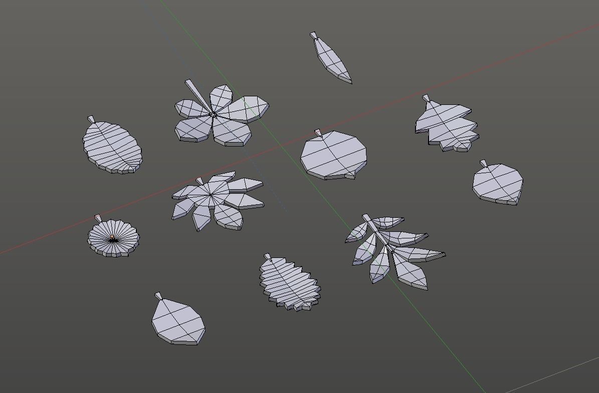 Low poly Leafs Pack Low-poly 3D model_7