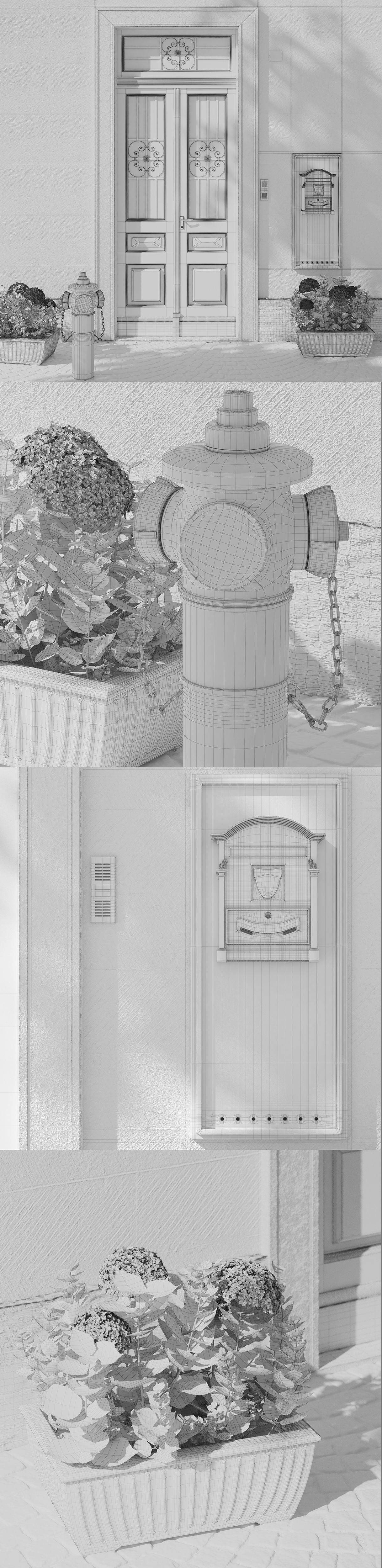 Entrance portal with street assets 3D model_2