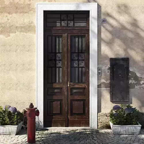 Entrance portal with street assets 3D model