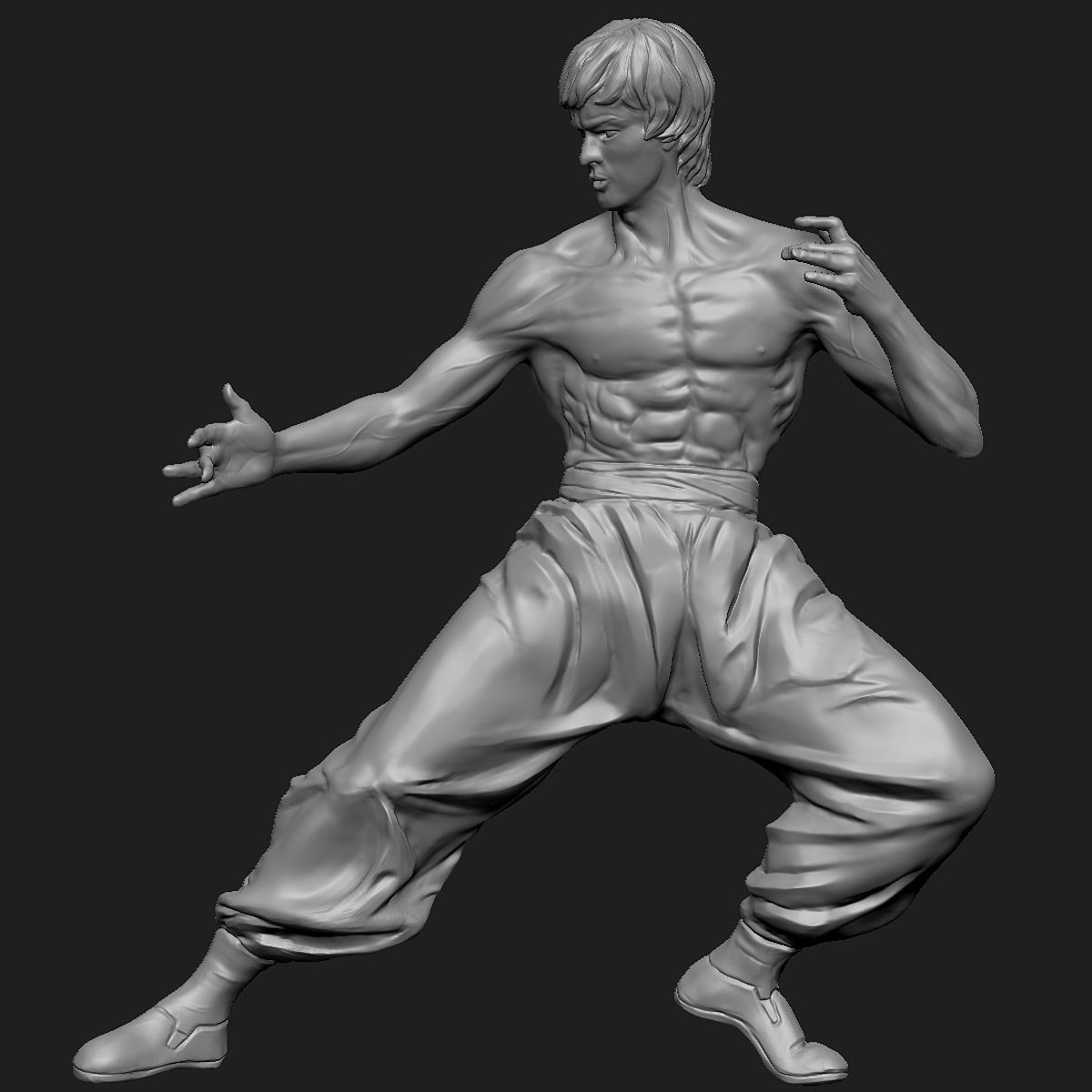 Bruce Lee Statue 3D model Low-poly 3D model_8