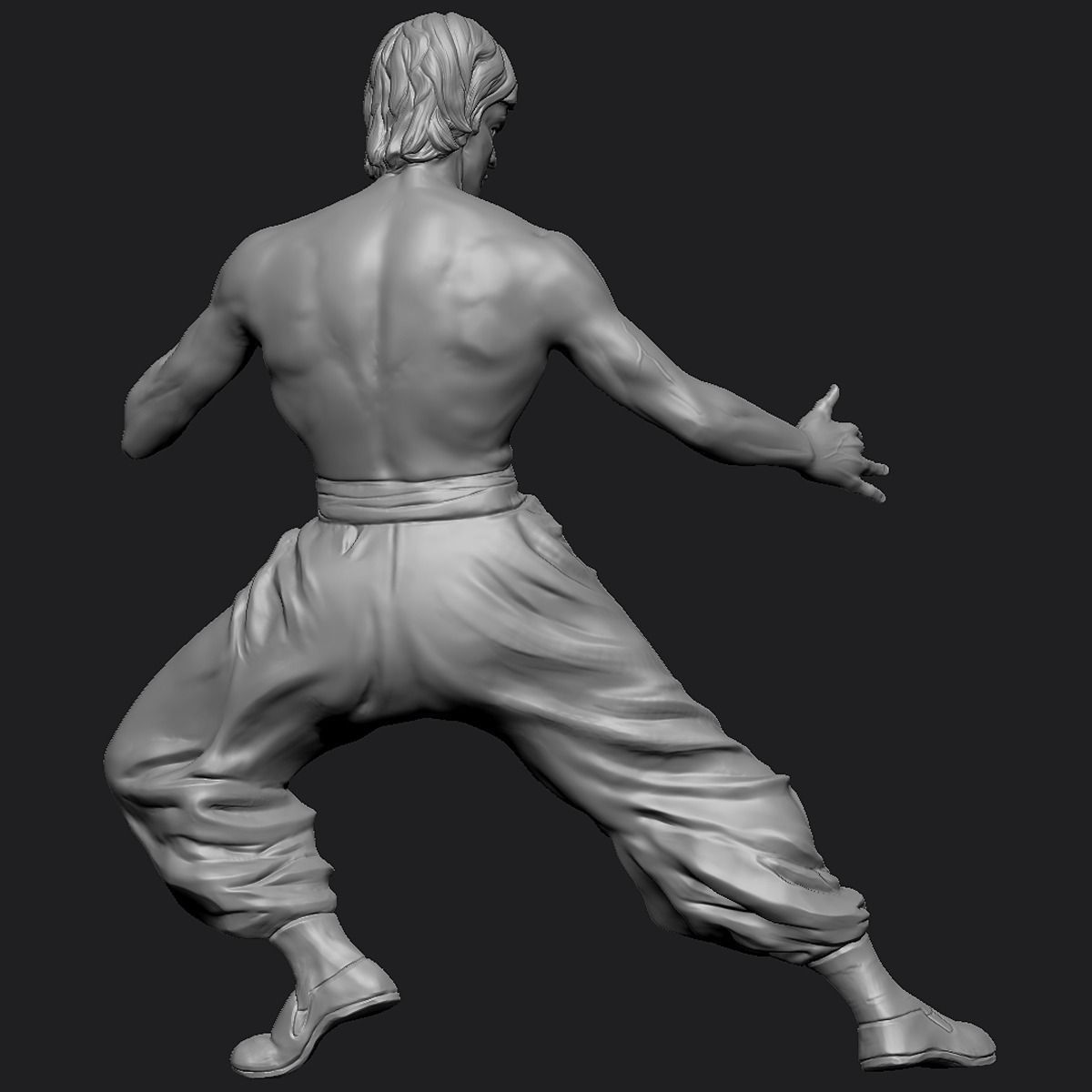 Bruce Lee Statue 3D model Low-poly 3D model_12