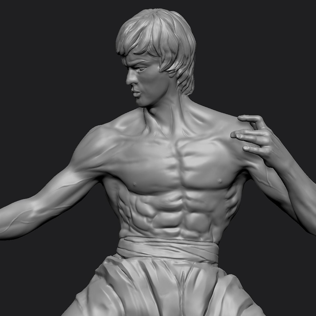 Bruce Lee Statue 3D model Low-poly 3D model_11