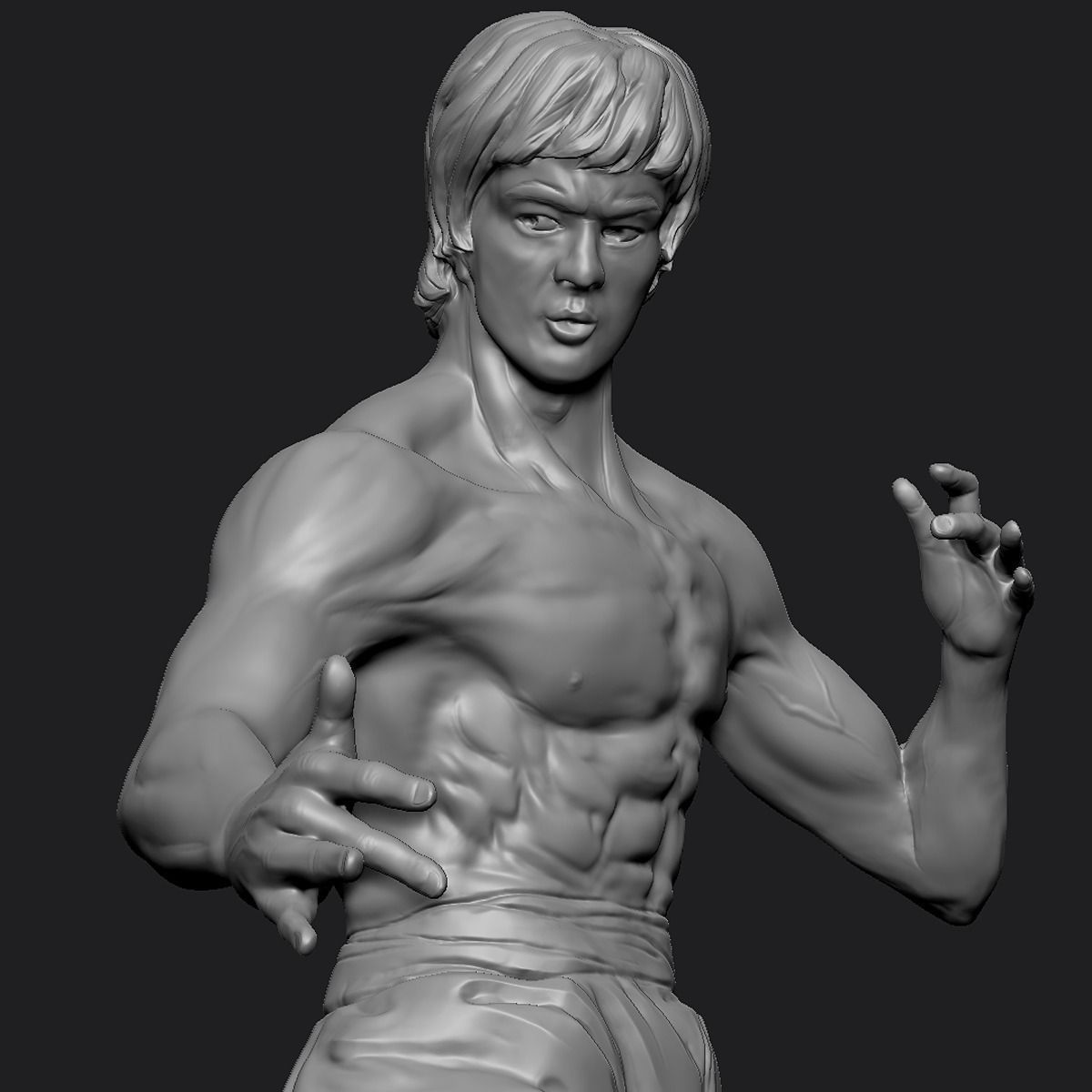 Bruce Lee Statue 3D model Low-poly 3D model_9
