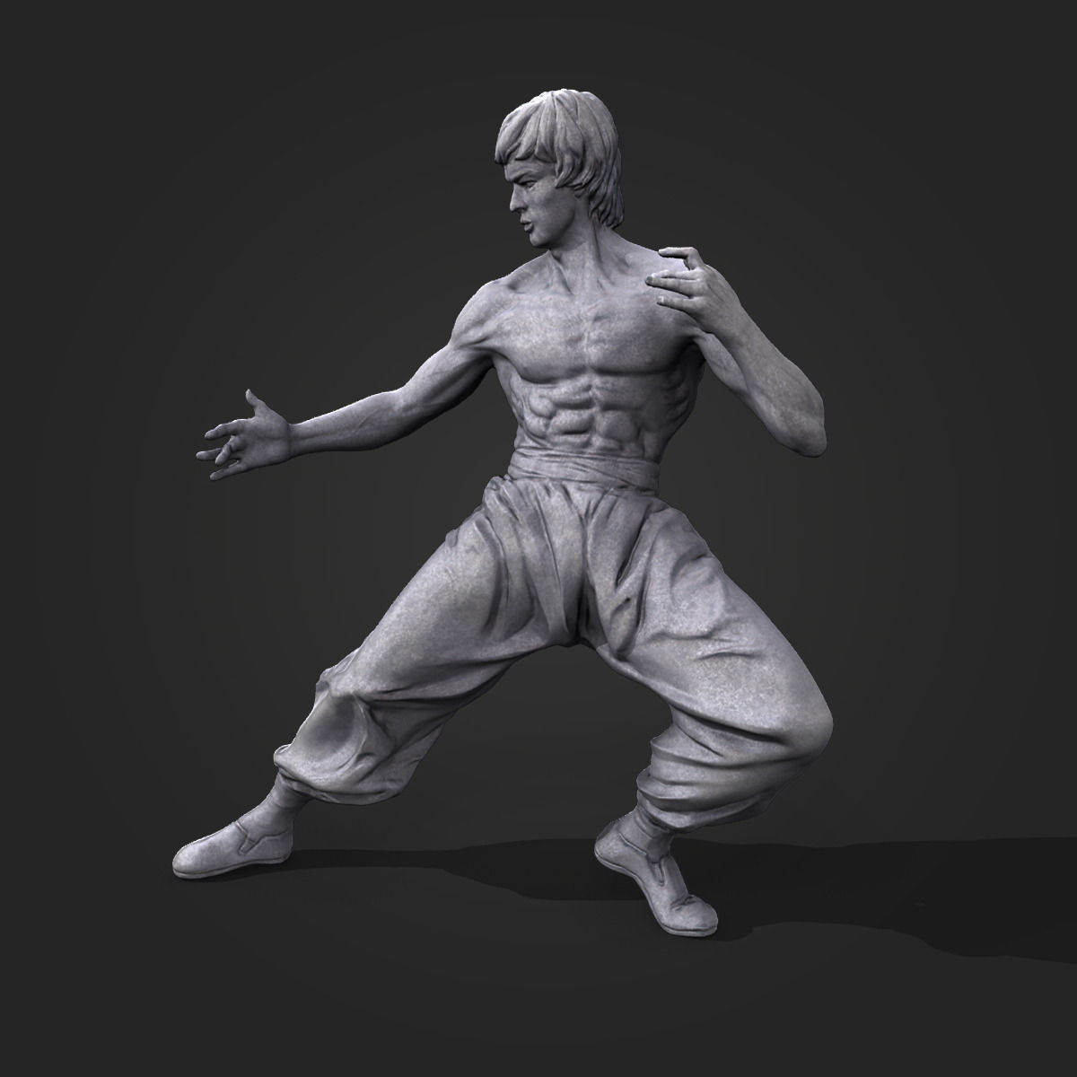 Bruce Lee Statue 3D model Low-poly 3D model_5