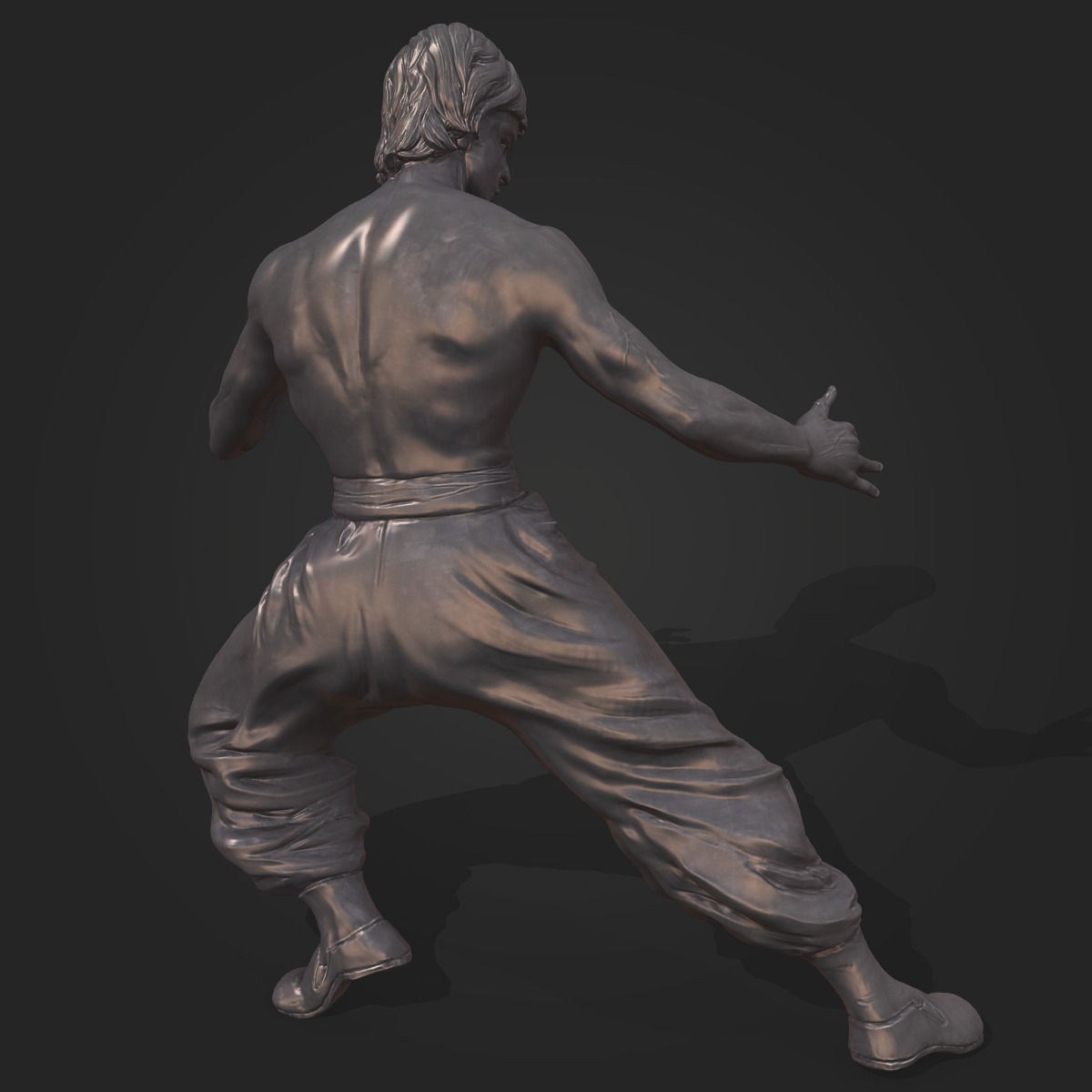 Bruce Lee Statue 3D model Low-poly 3D model_2