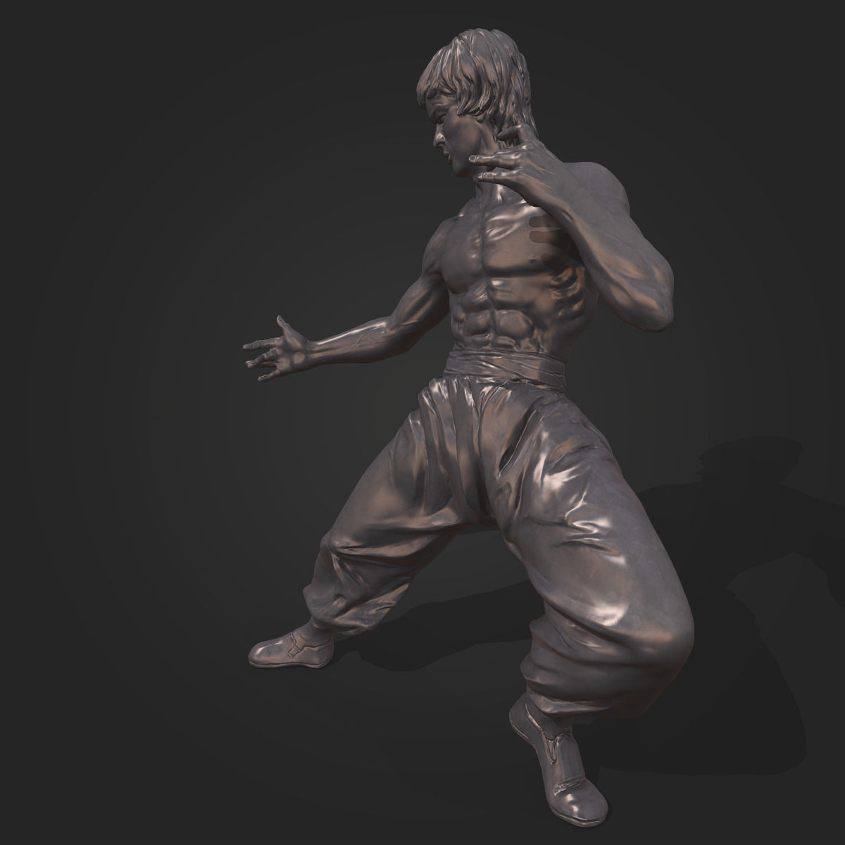 Bruce Lee Statue 3D model Low-poly 3D model_6