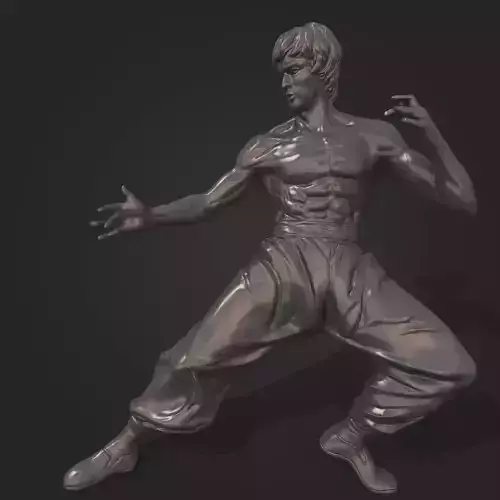 Bruce Lee Statue 3D model Low-poly 3D model