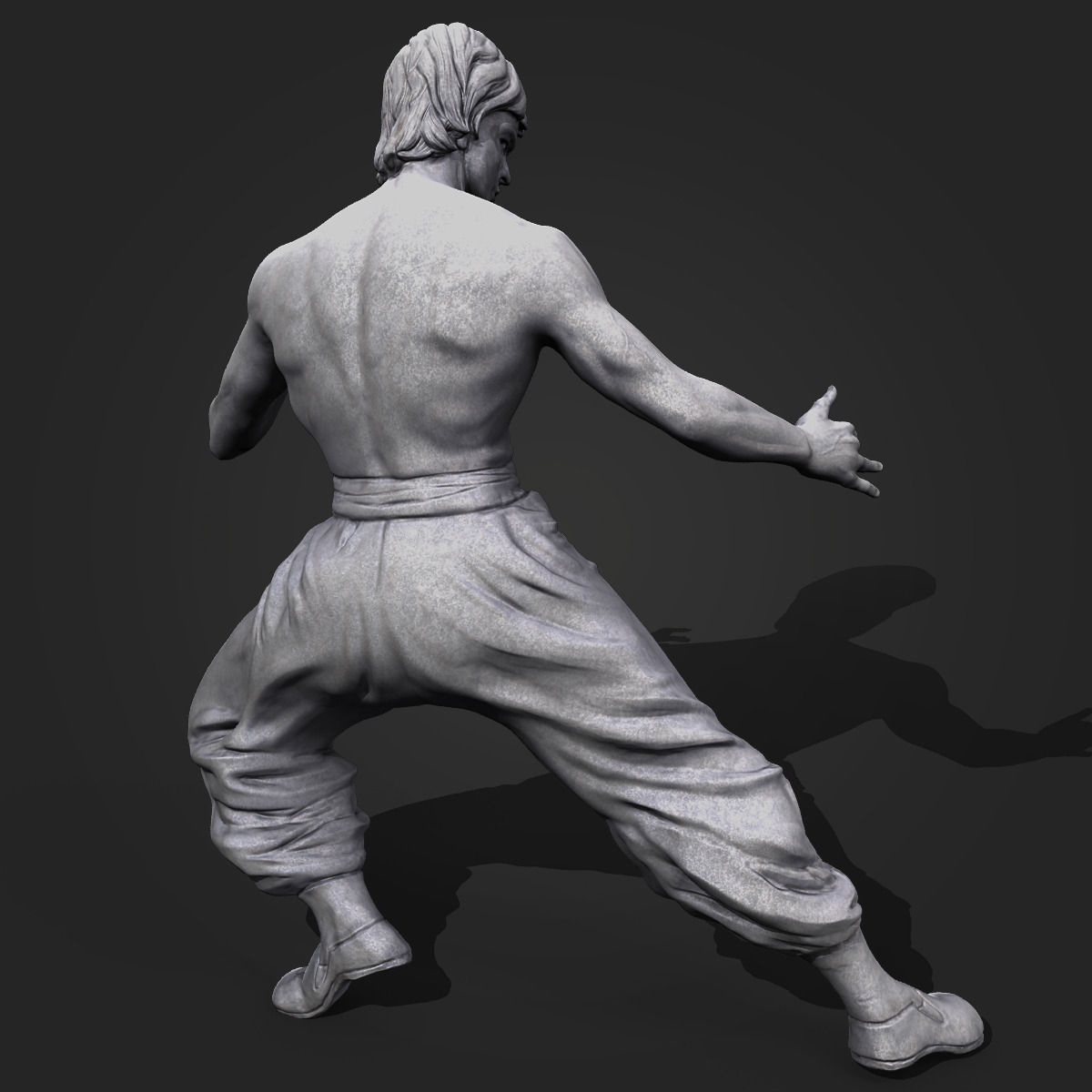 Bruce Lee Statue 3D model Low-poly 3D model_3