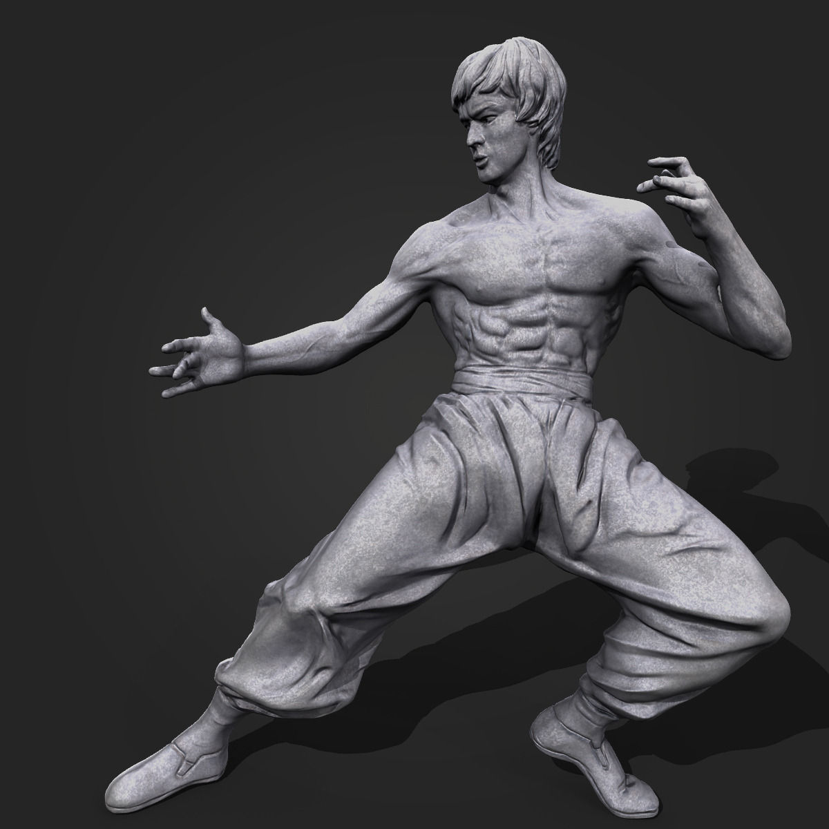 Bruce Lee Statue 3D model Low-poly 3D model_1