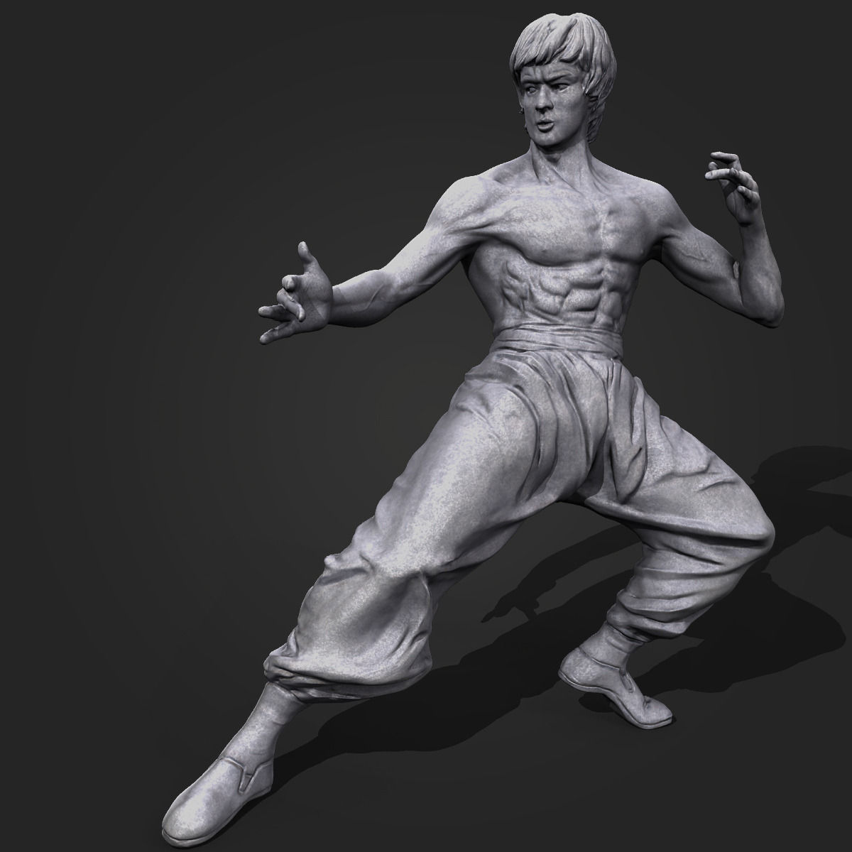 Bruce Lee Statue 3D model Low-poly 3D model_15