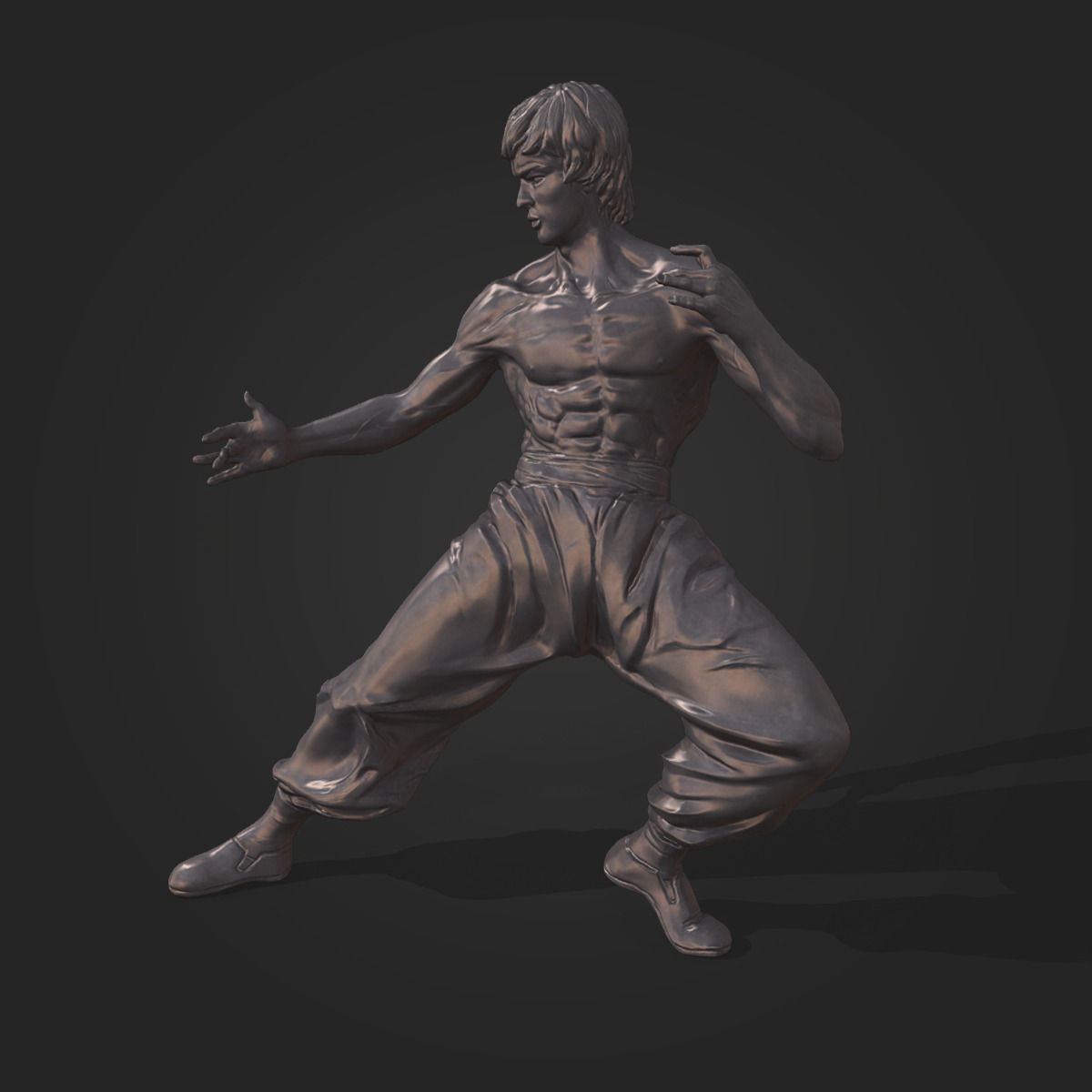 Bruce Lee Statue 3D model Low-poly 3D model_4