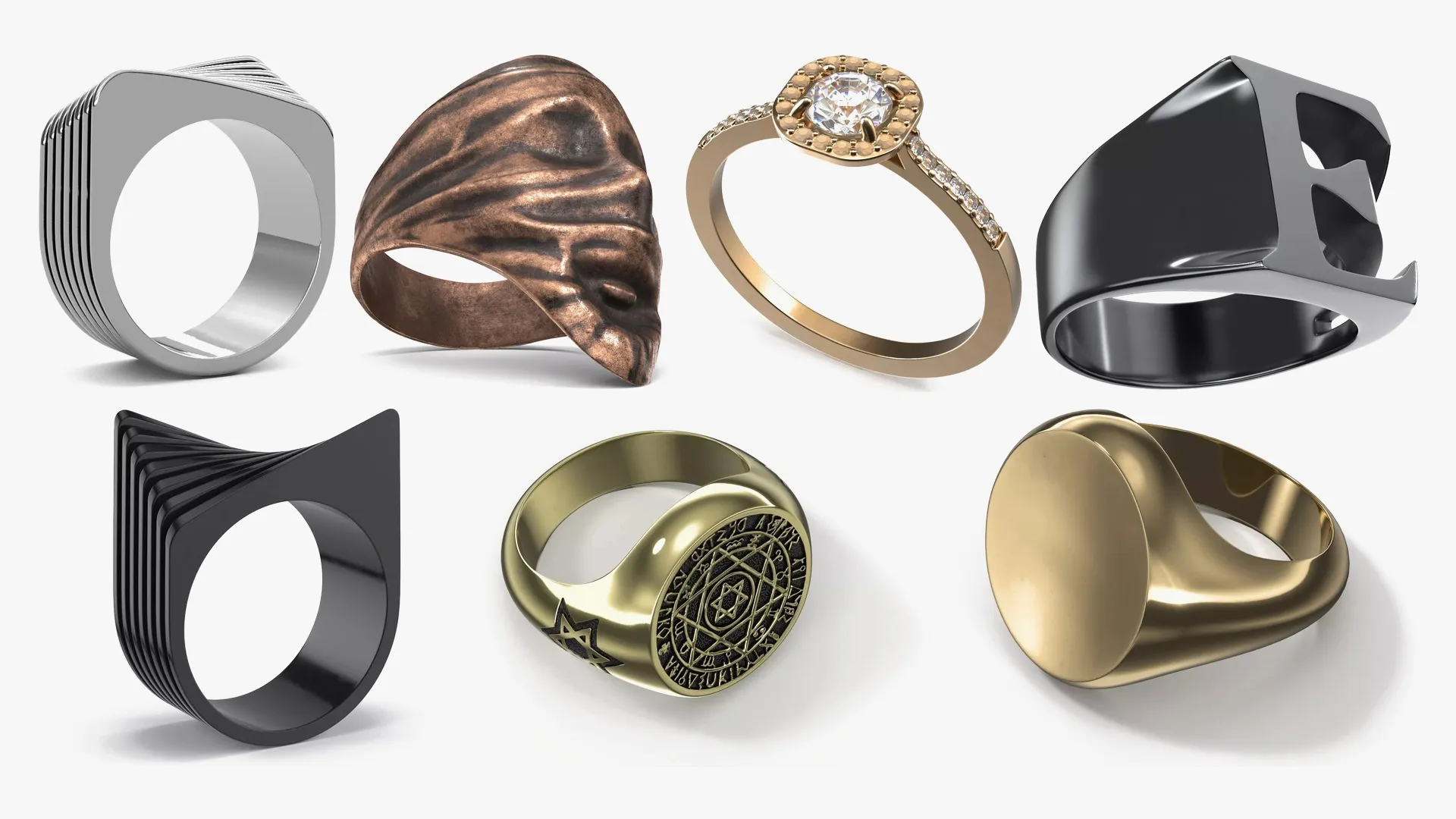Rings Collection 2 3D Model Pack | CGTrader