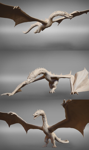 Smaug 3 posed and printable models 3D print model