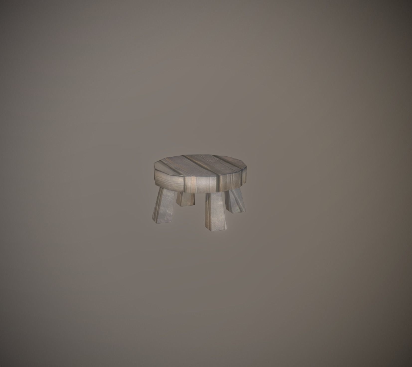 Stool stylized low poly game ready Low-poly 3D model_4