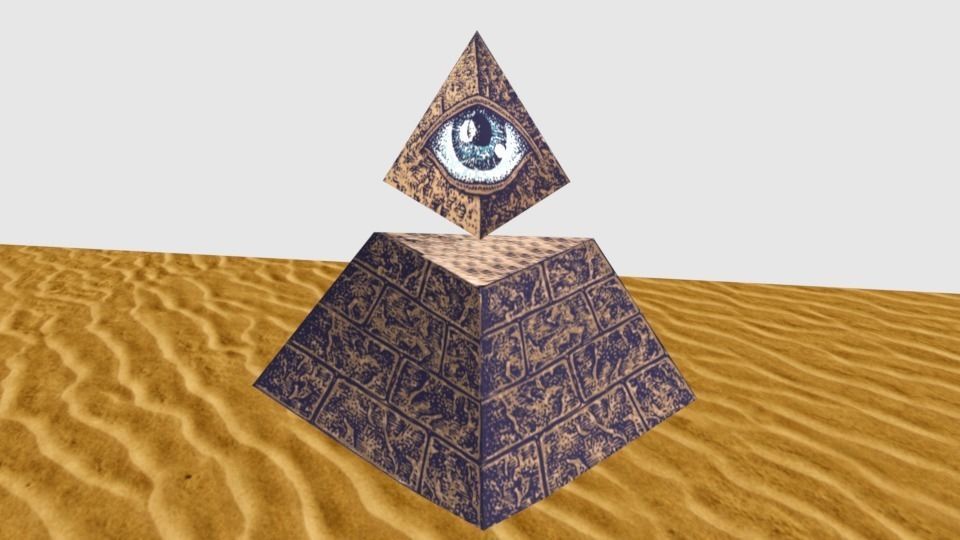 Illuminati Pyramid Horus Eye  Low-poly  3D model