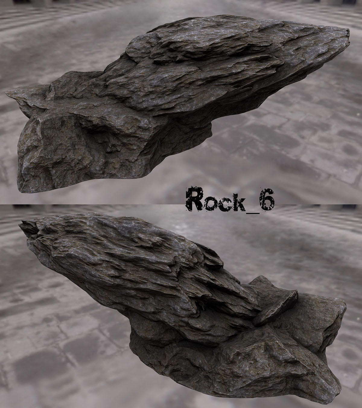 cliff rock set  Low-poly 3D model_6