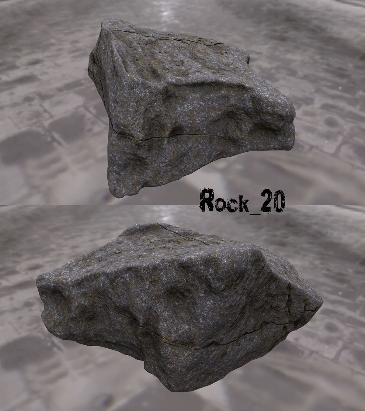 cliff rock set  Low-poly 3D model_20