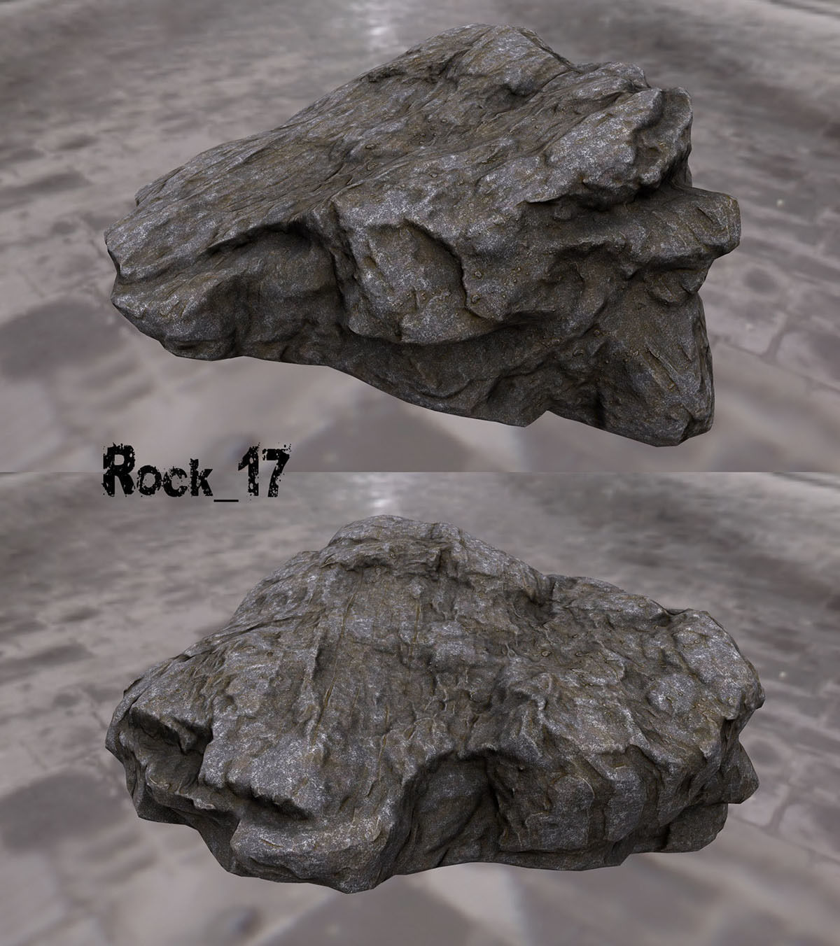 cliff rock set  Low-poly 3D model_17