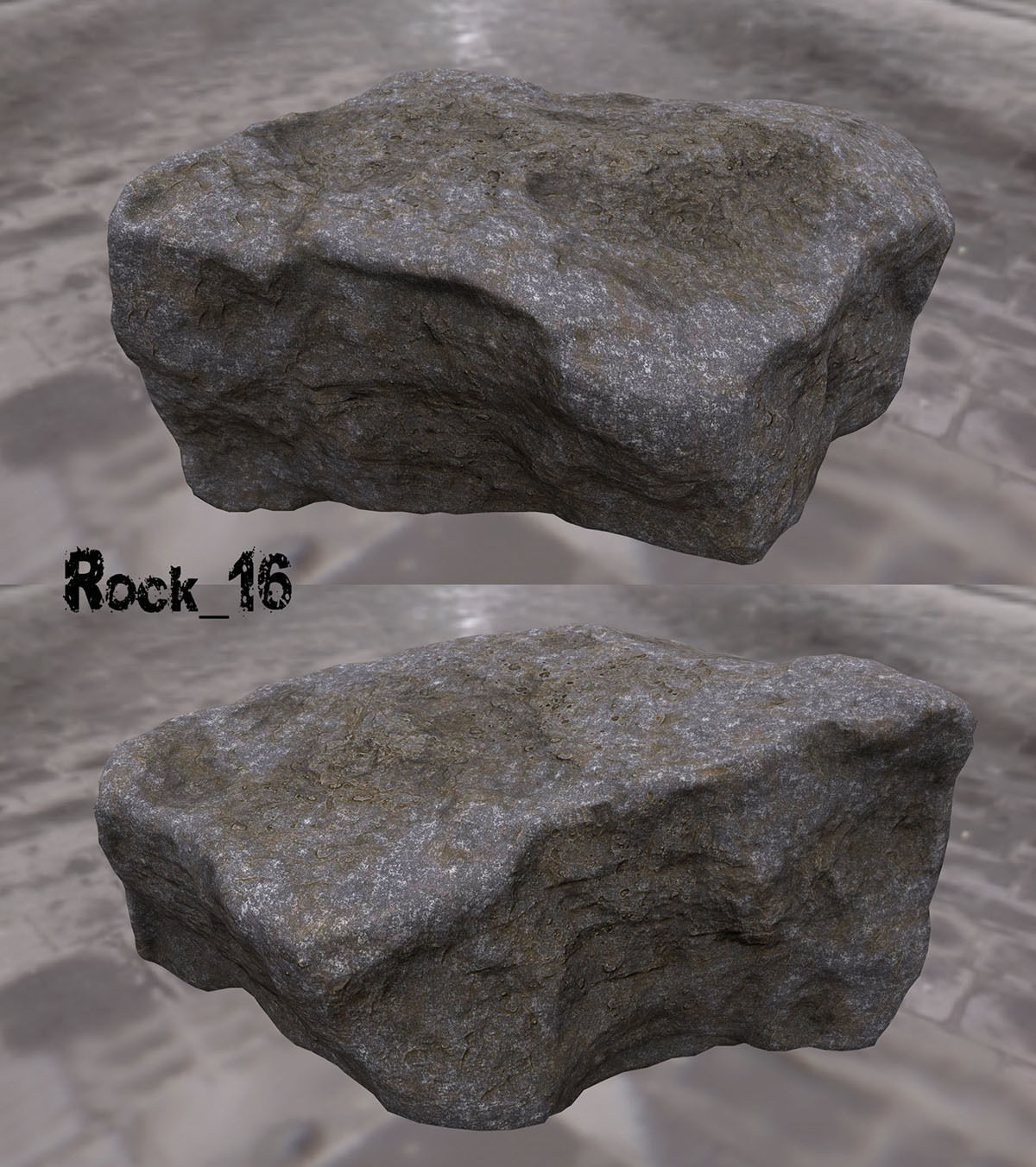 cliff rock set  Low-poly 3D model_16