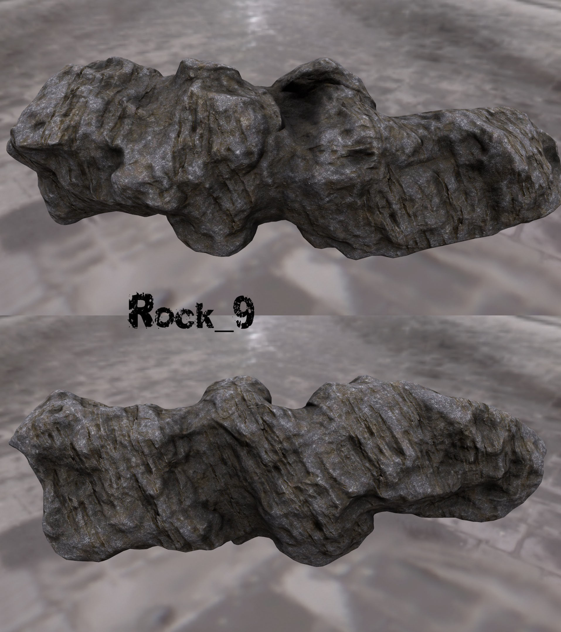 cliff rock set  Low-poly 3D model_9