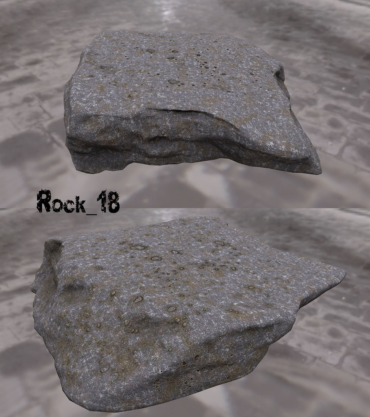 cliff rock set  Low-poly 3D model_18