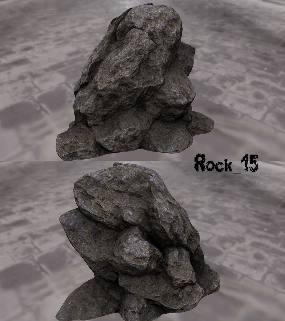 cliff rock set  Low-poly 3D model_15