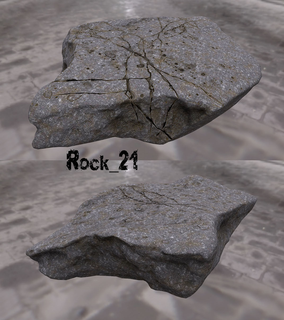 cliff rock set  Low-poly 3D model_21