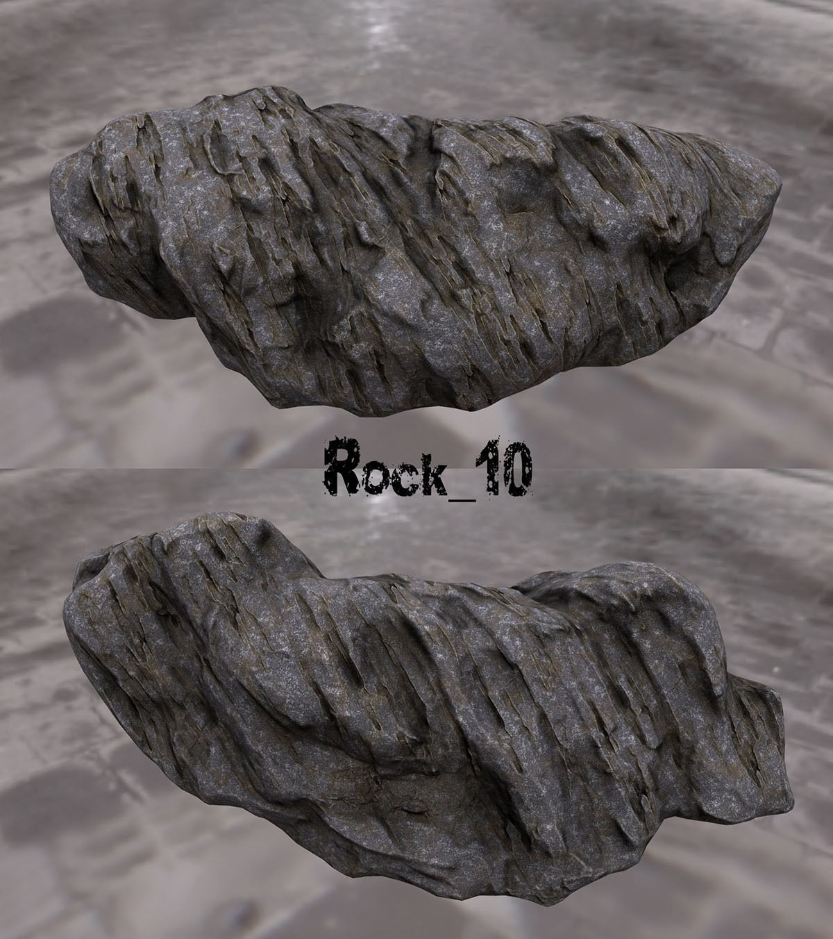 cliff rock set  Low-poly 3D model_10
