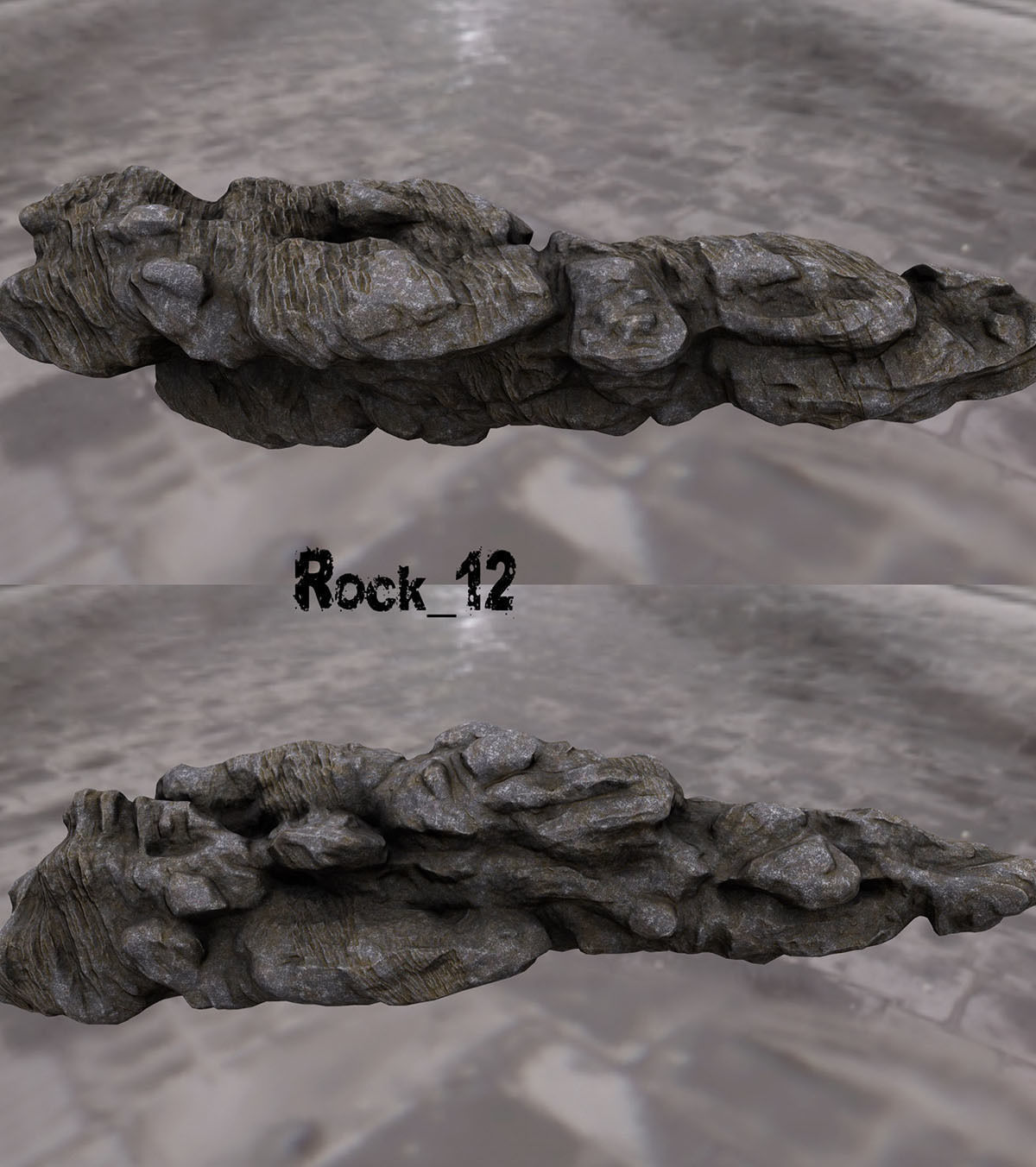 cliff rock set  Low-poly 3D model_12