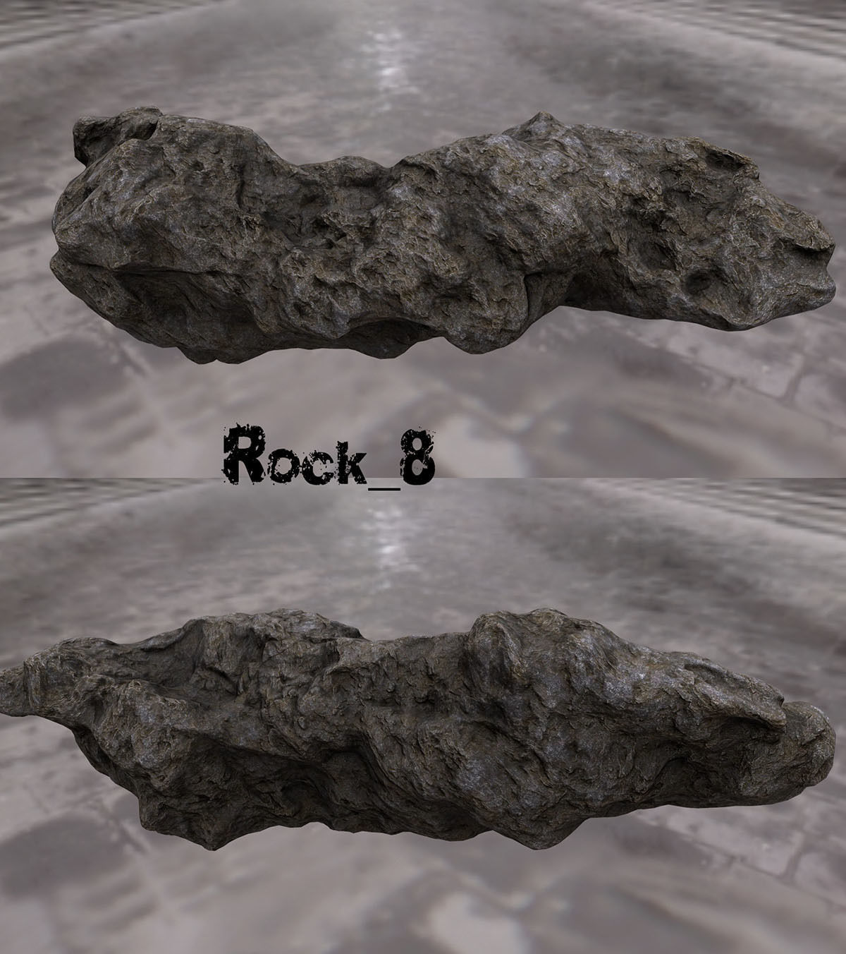 cliff rock set  Low-poly 3D model_8