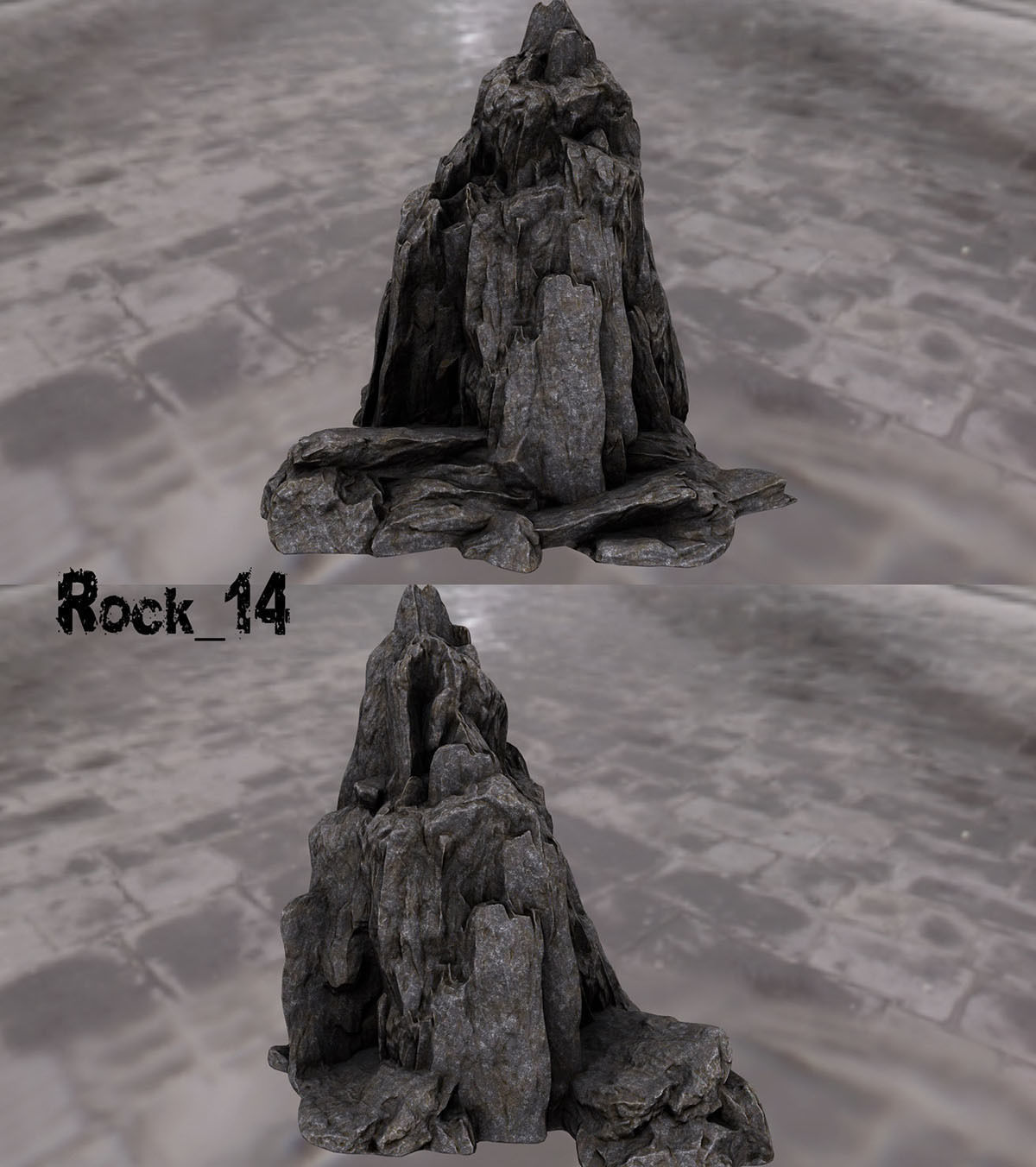 cliff rock set  Low-poly 3D model_14