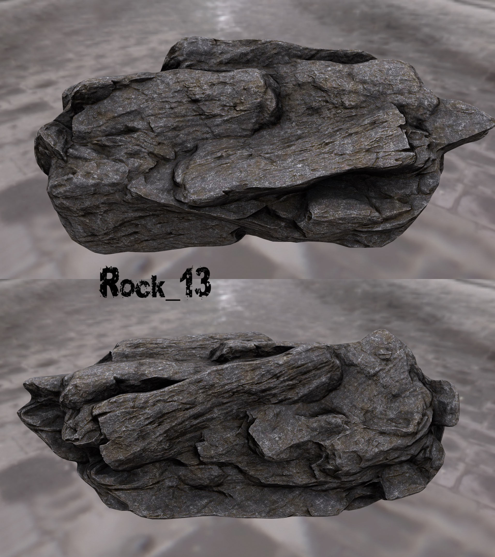 cliff rock set  Low-poly 3D model_13