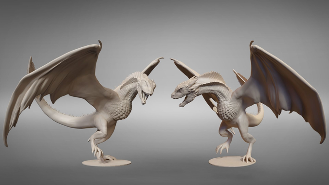 Drogon posed printable model 3D print model