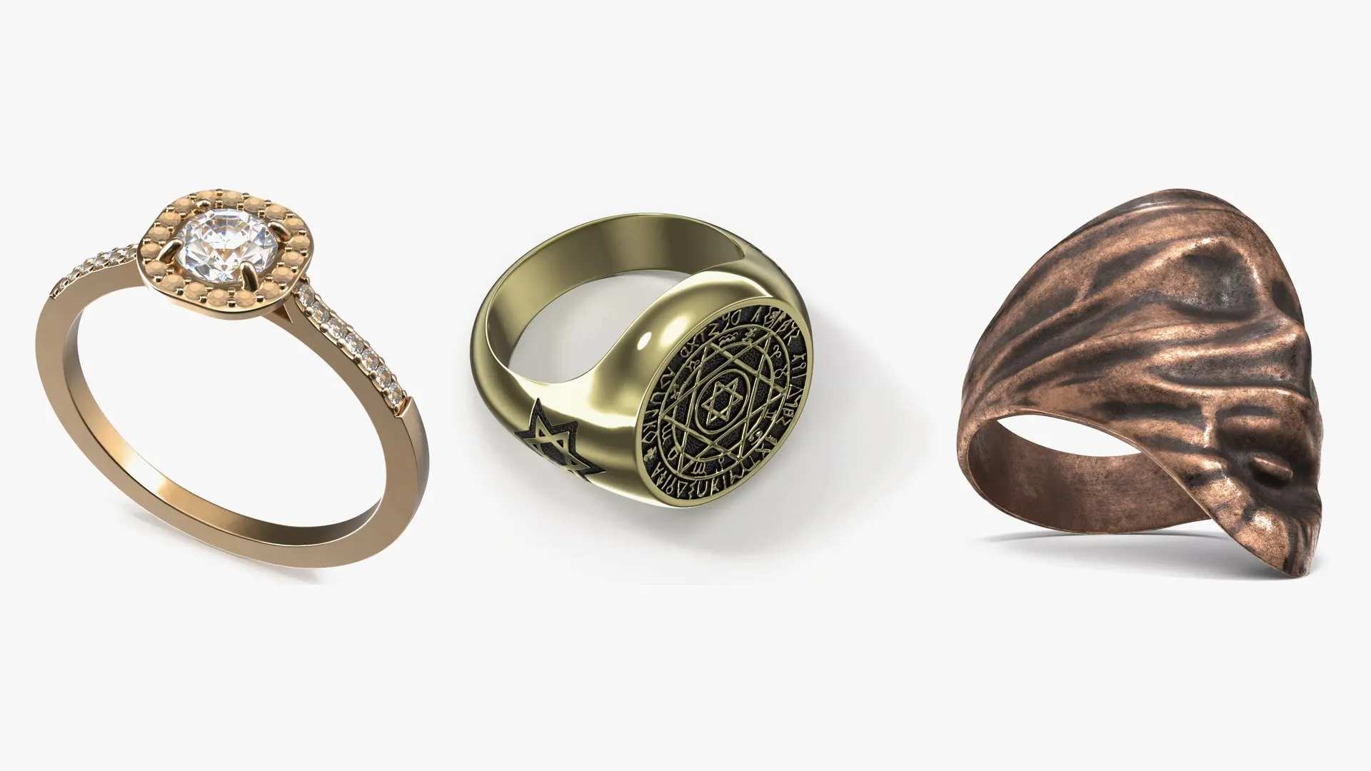 Rings Collection 3 3D Model Pack | CGTrader