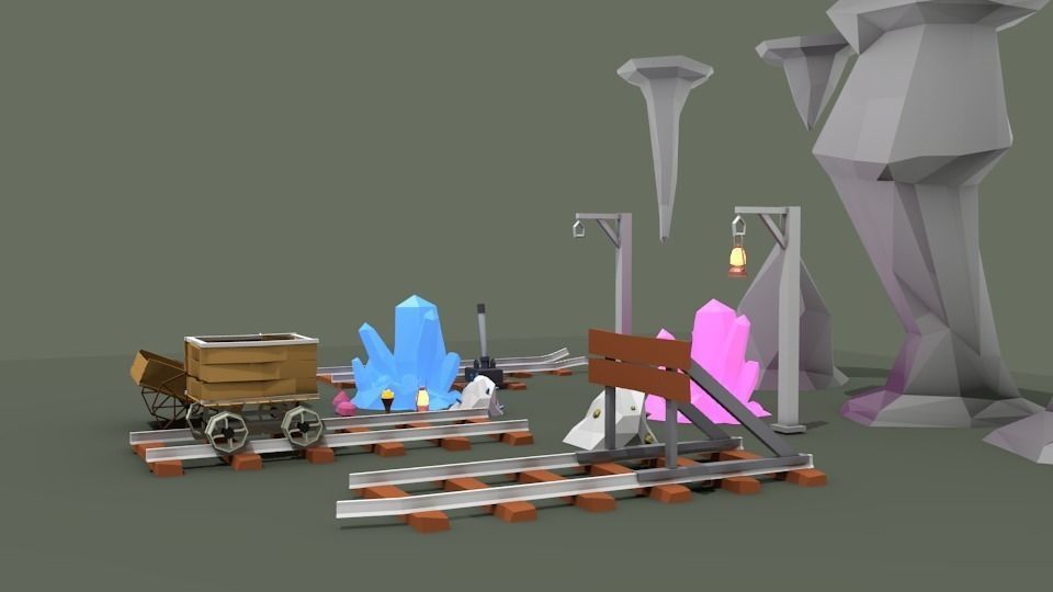 Low Poly Mining Pack Low-poly 3D model_3