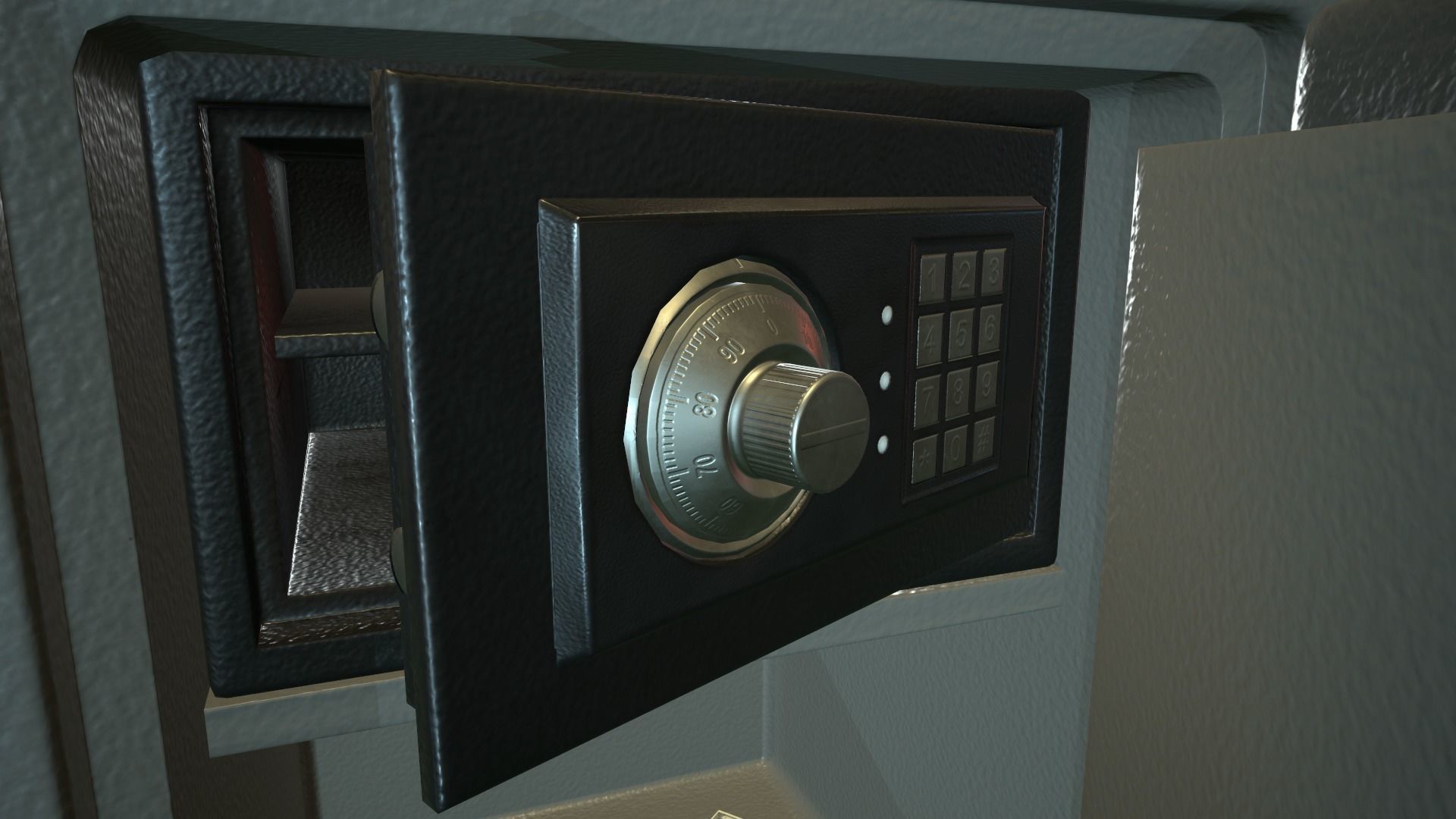 Metal Safe v1 PBR Game ready  Low-poly 3D model_4