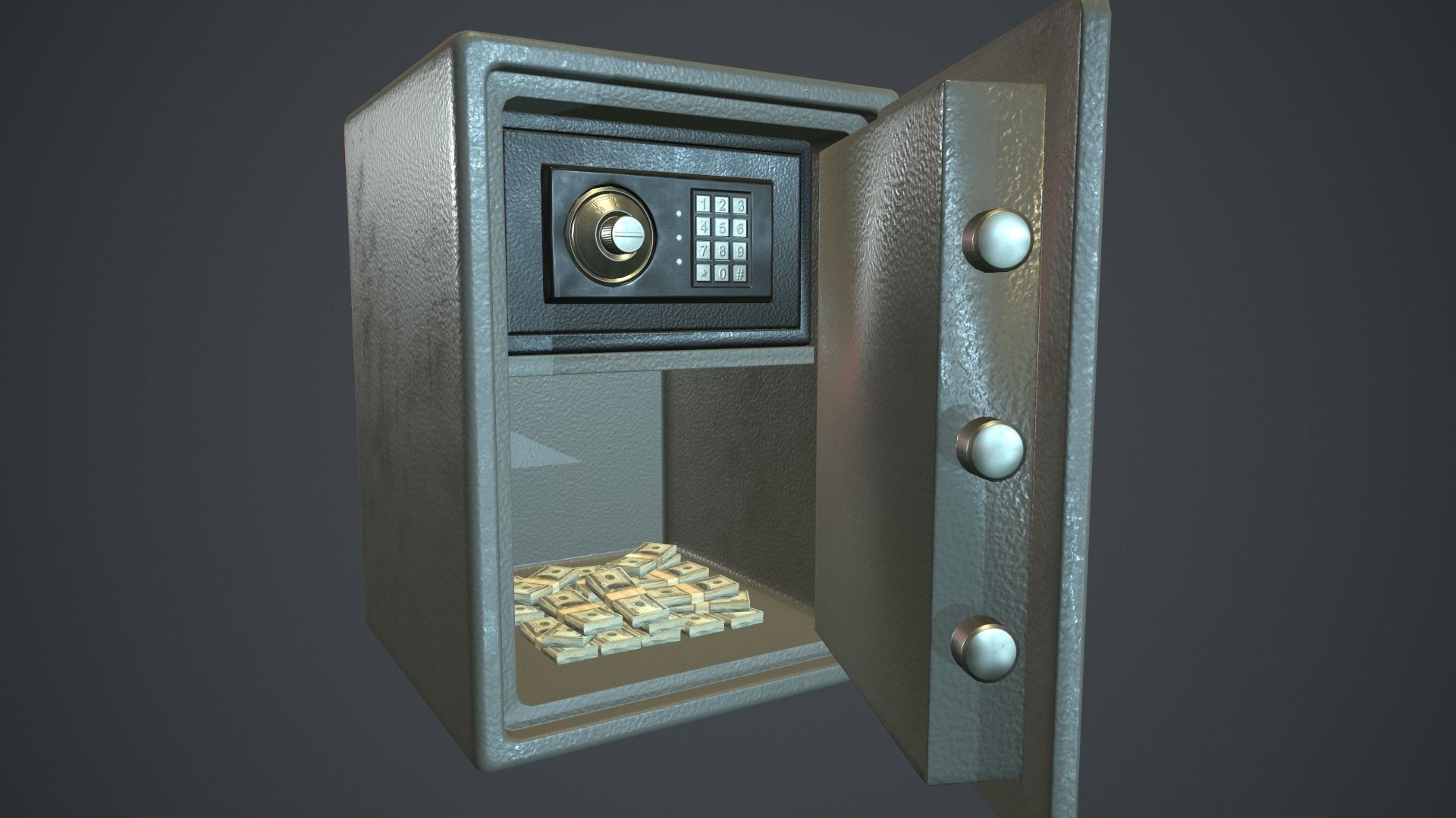 Metal Safe v1 PBR Game ready  Low-poly 3D model_11
