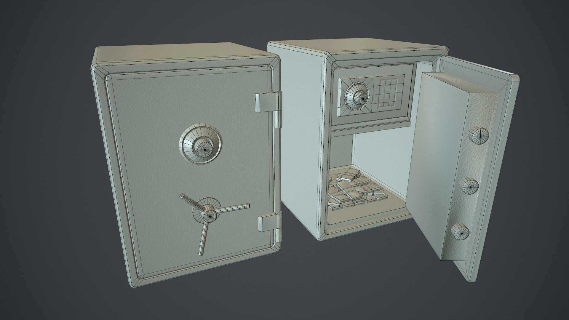 Metal Safe v1 PBR Game ready  Low-poly 3D model_14