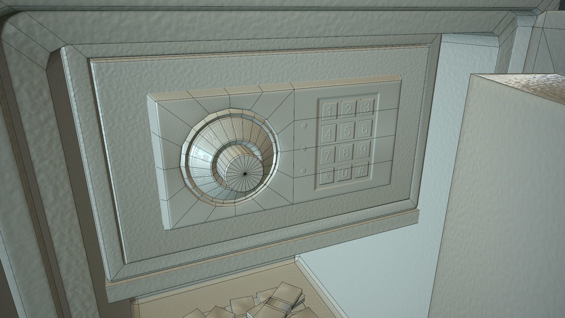 Metal Safe v1 PBR Game ready  Low-poly 3D model_15