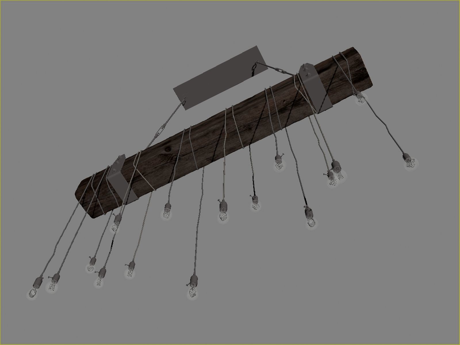 Wooden Chandelier 3D model_9
