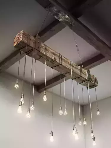 Wooden Chandelier 3D model