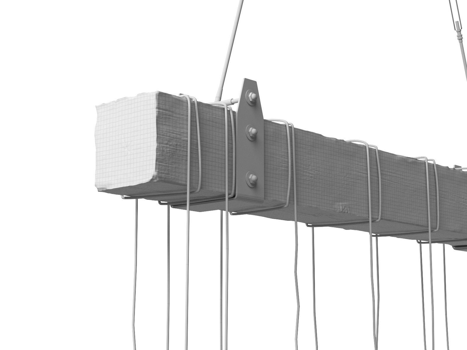 Wooden Chandelier 3D model_5