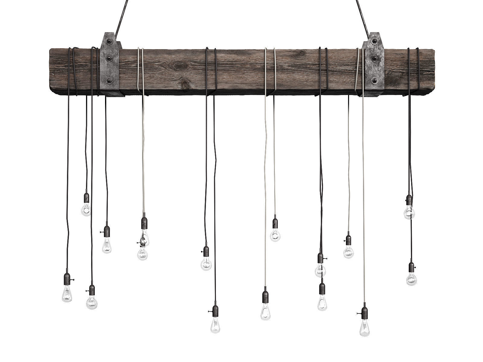 Wooden Chandelier 3D model_3