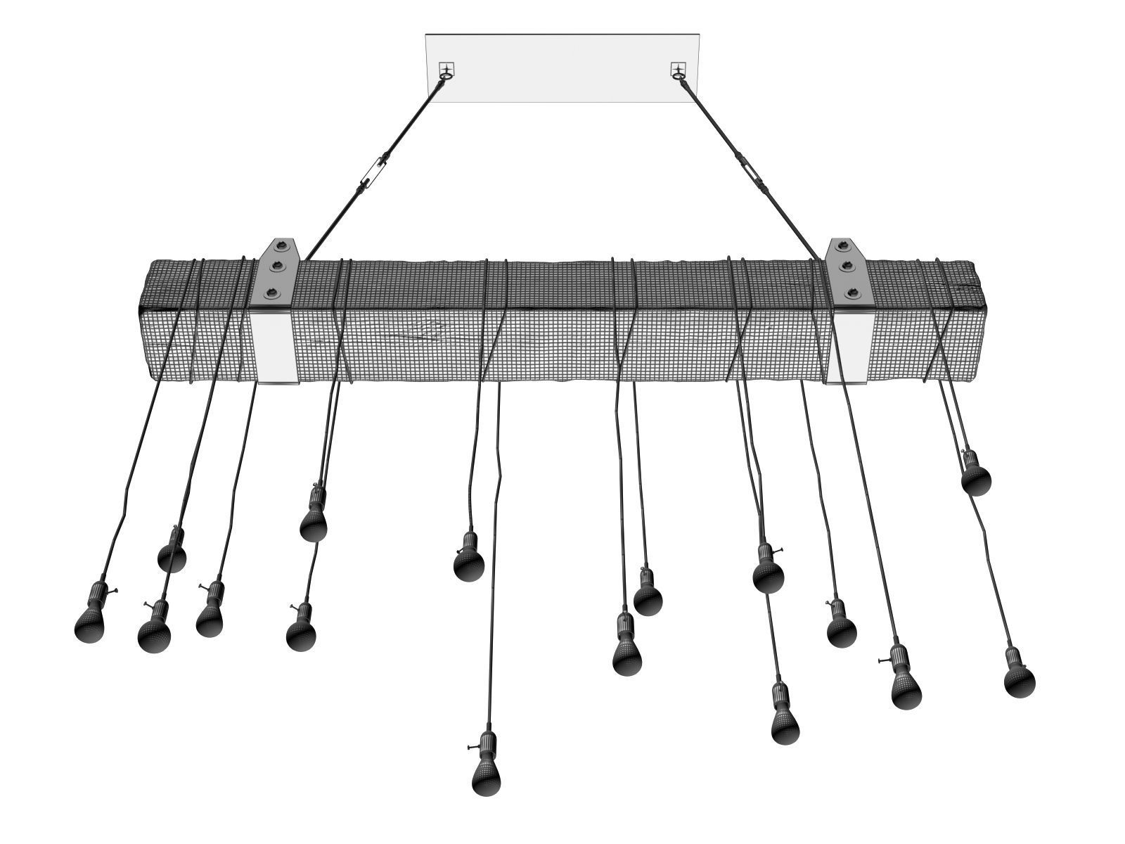 Wooden Chandelier 3D model_8