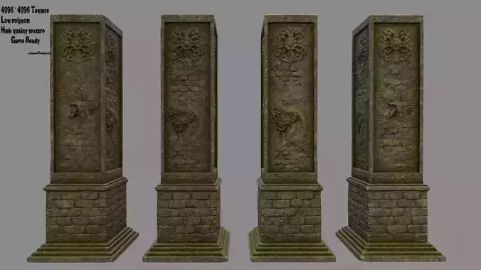 pillar 1 set of four stone columns