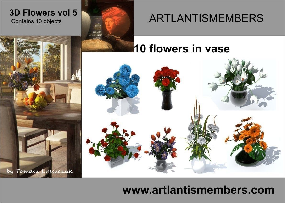 plant collection plants - artifacts 3D model_2