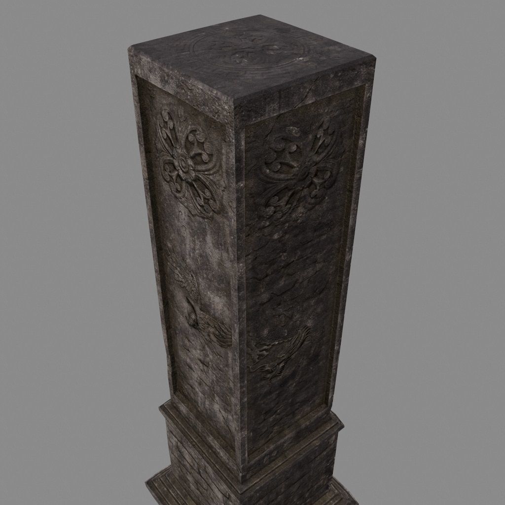 pillar 2 four pillars Low-poly 3D model_5