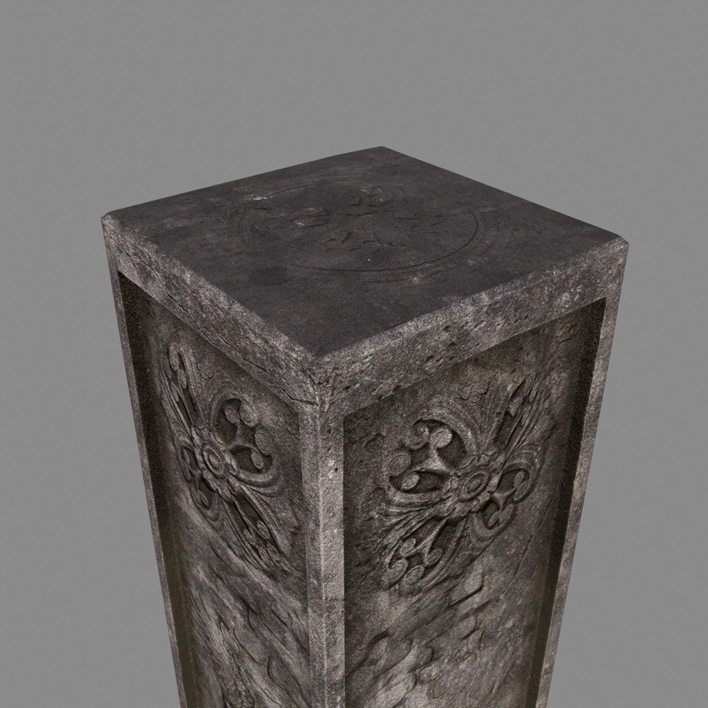 pillar 2 four pillars Low-poly 3D model_7