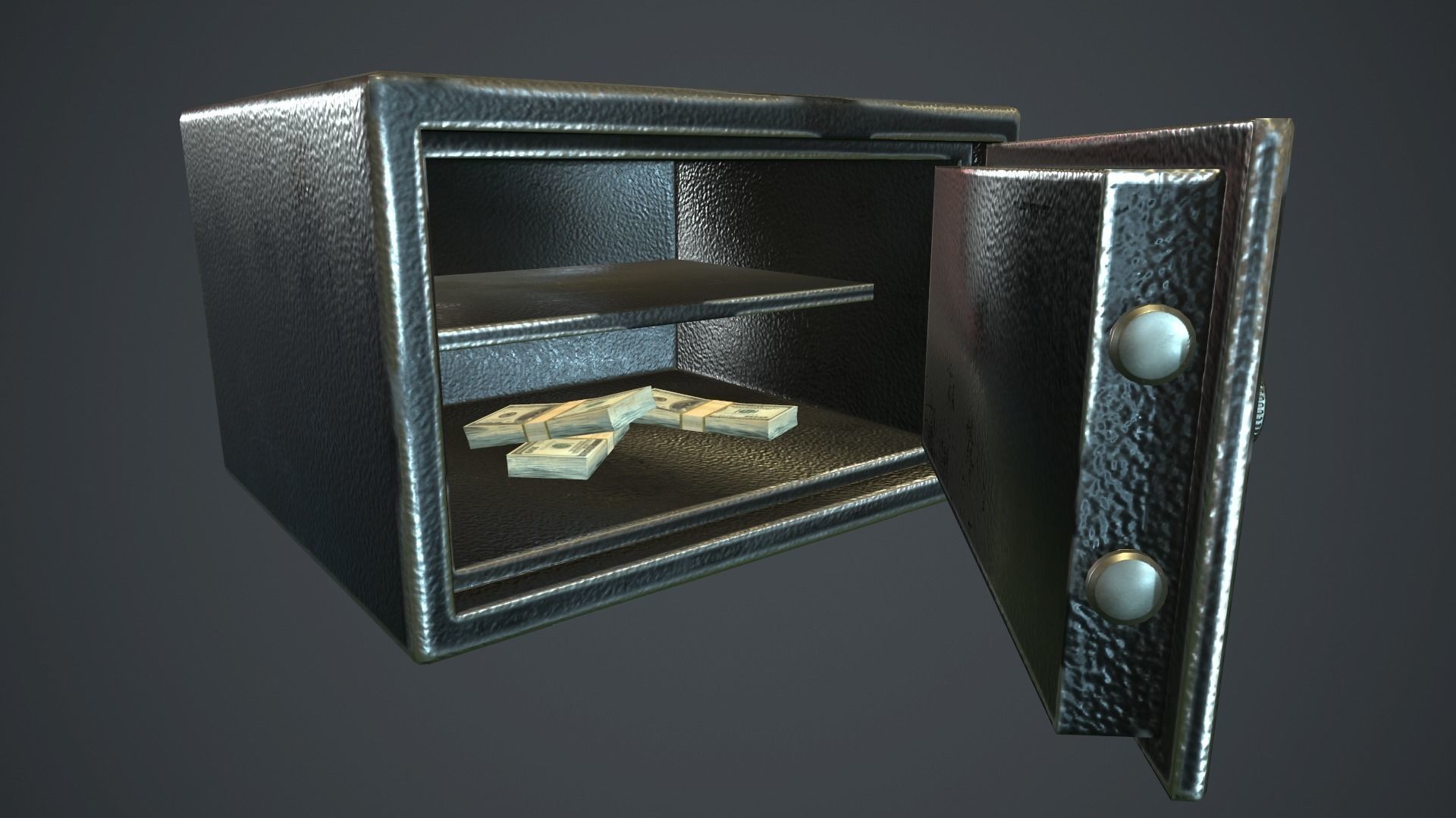 Metal Safe v3 PBR Game Ready Low-poly 3D model_6